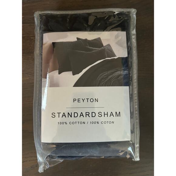NIP Peyton Gray Standard Pillow Sham Velvety Feel Soft One Standard Sham - Picture 1 of 3